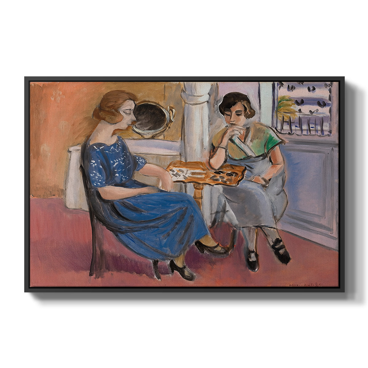 Domino Players, 1921 - Floater Framed Canvas Print