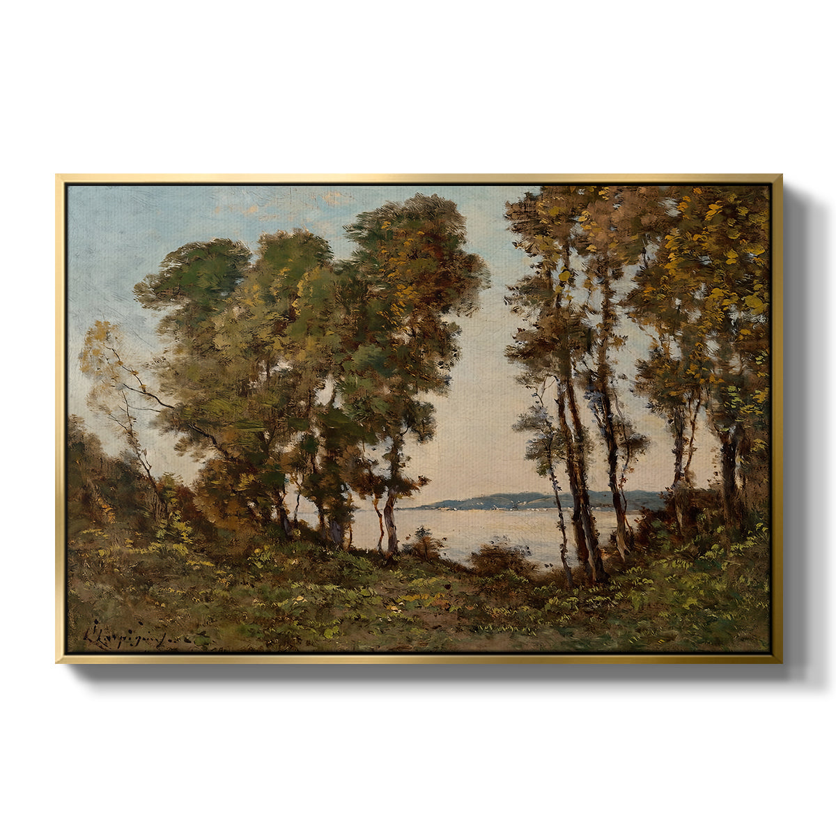 The Banks of the Allier, 1894 - Floater Framed Canvas Print