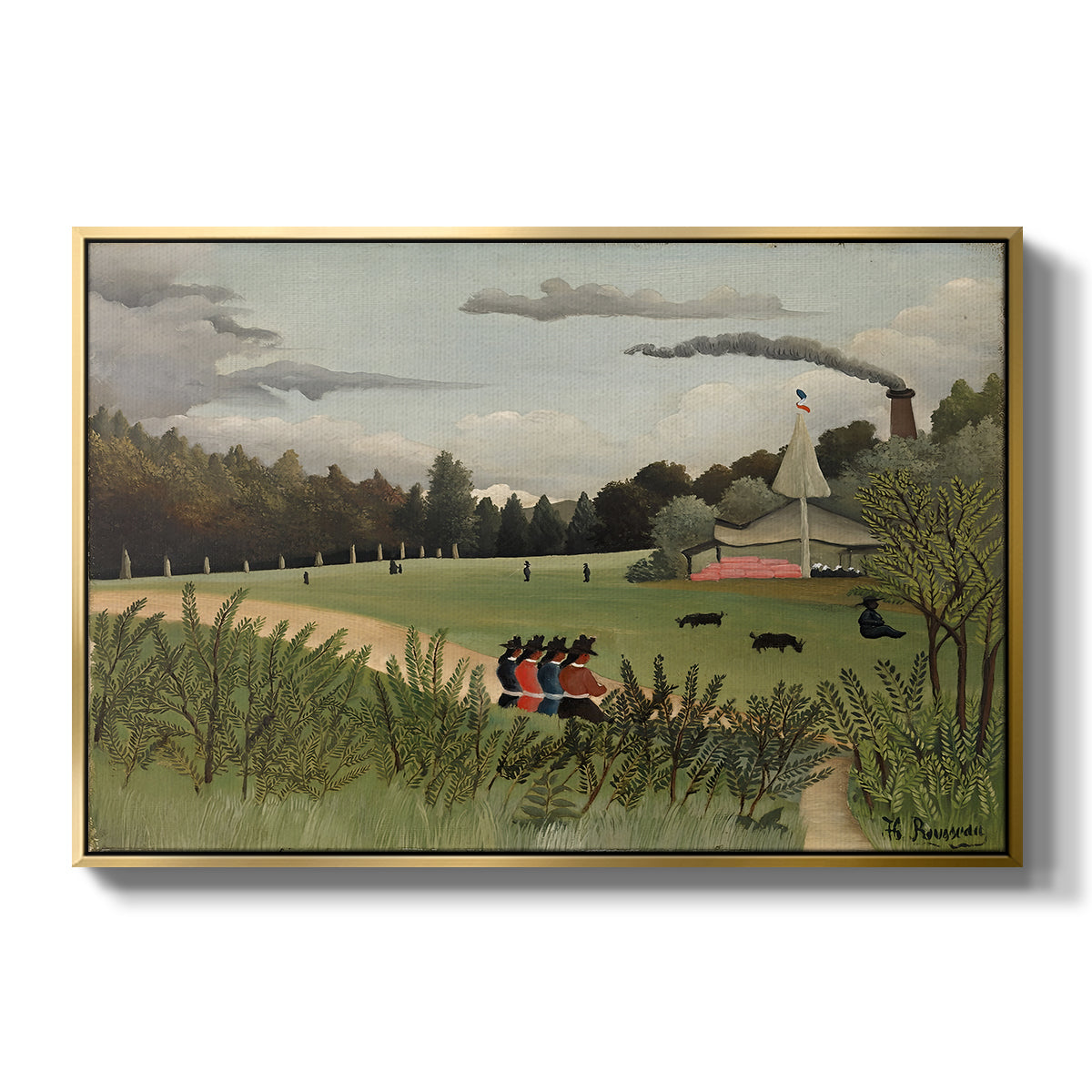 The Chair Factory at Alfortville, 1897 - Floater Framed Canvas Print