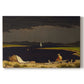 Canvas art print portraying dark storm clouds gathering over landscape horizon, set against a white background
