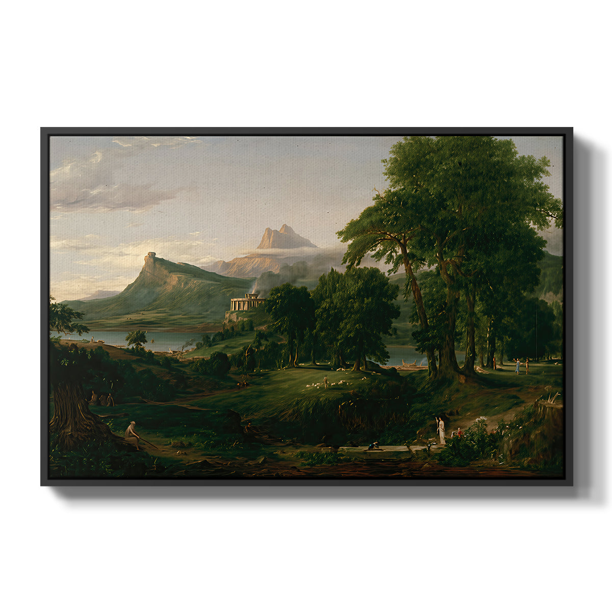 The Course of Empire: The Arcadian or Pastoral State, 1834 - Floater Framed Canvas Print