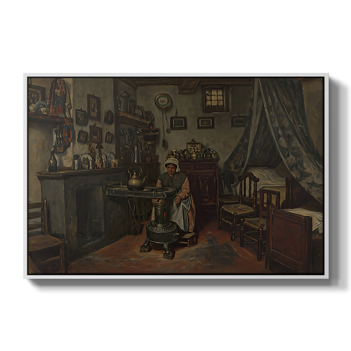 Interior, c. 1865-1870 - Floater Framed Canvas Print