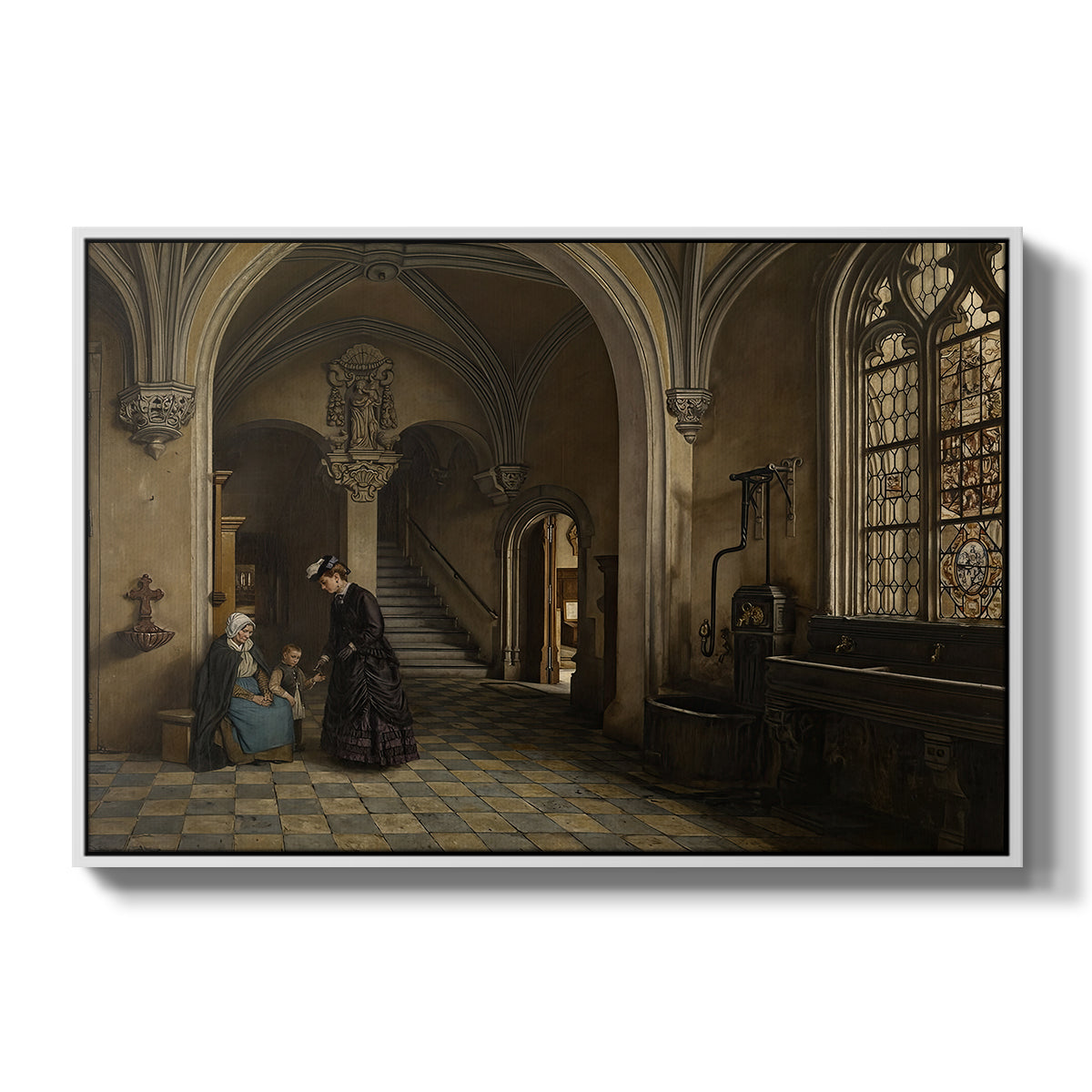 Interior of the Church of Saint Paul in Antwerp, c. 1865-1869 - Floater Framed Canvas Print