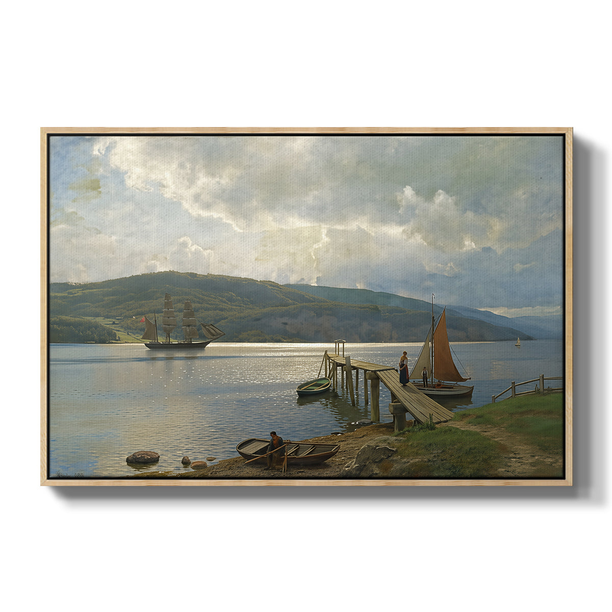 The Jetty at Feste near Moss, 1898 - Floater Framed Canvas Print