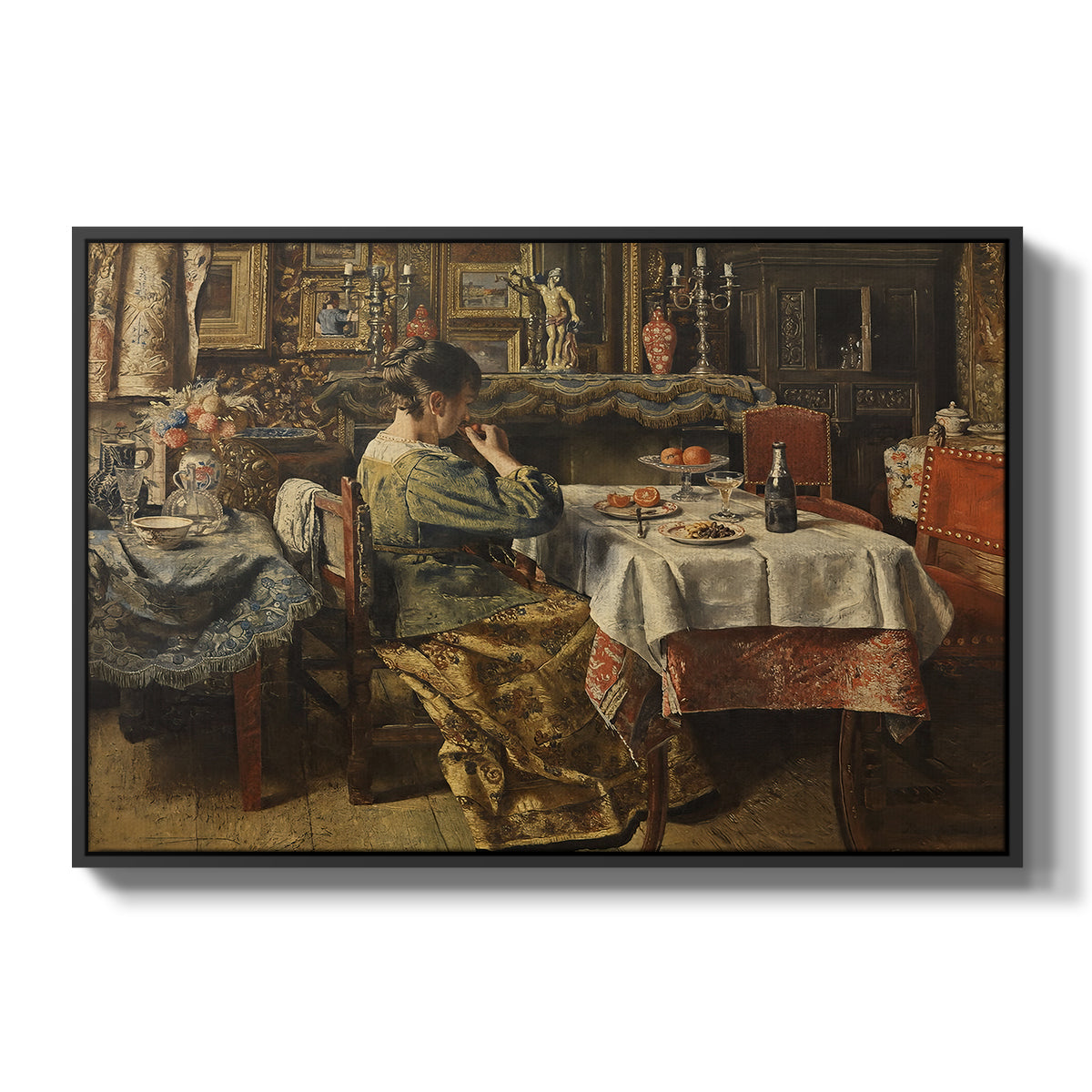 The Meal (De maaltijd), c. 1885 - Floater Framed Canvas Print