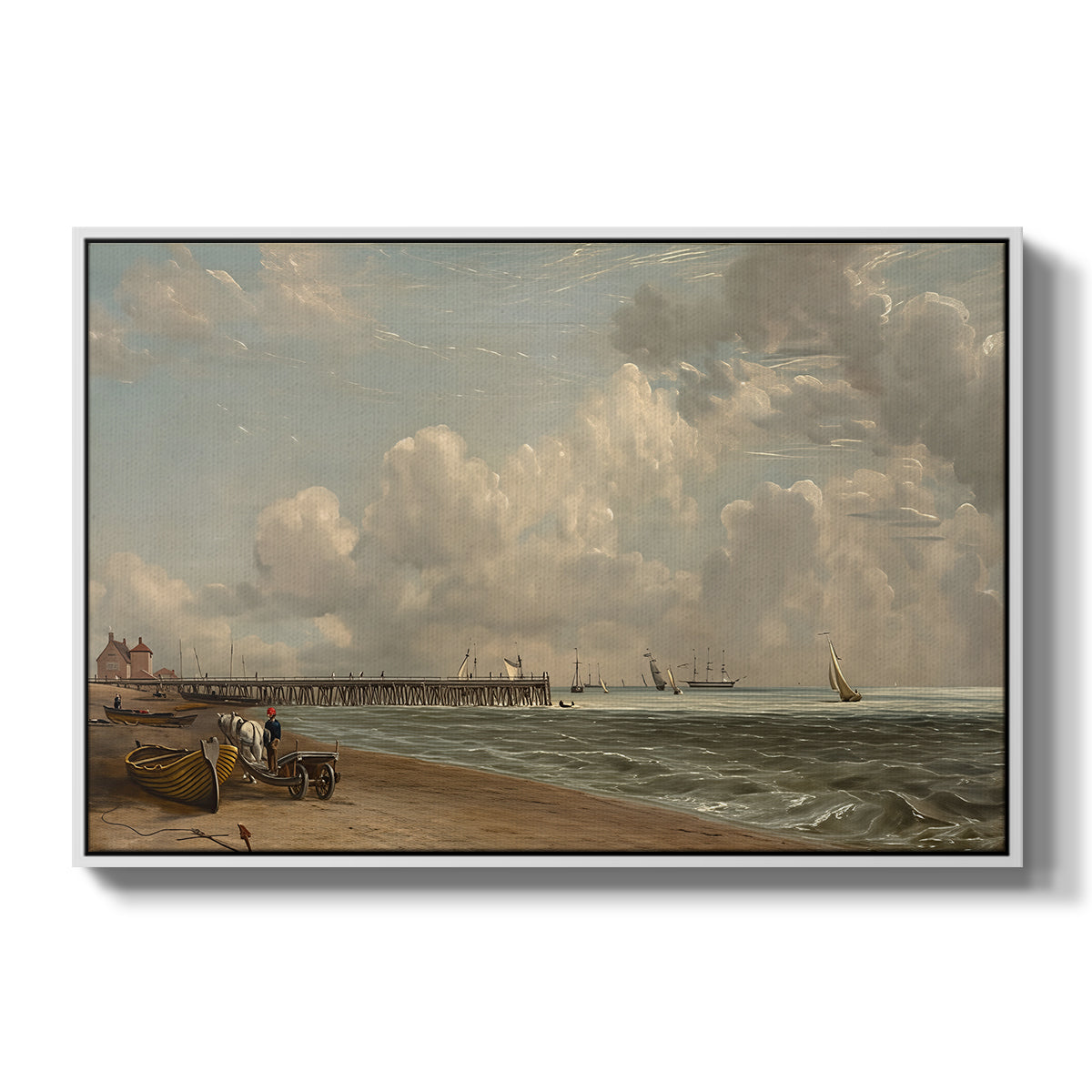 Yarmouth Jetty, 1822 - Floater Framed Canvas Print