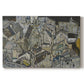Canvas art print portraying clustered geometric houses forming dense urban landscape with sharp angles, set against a white background