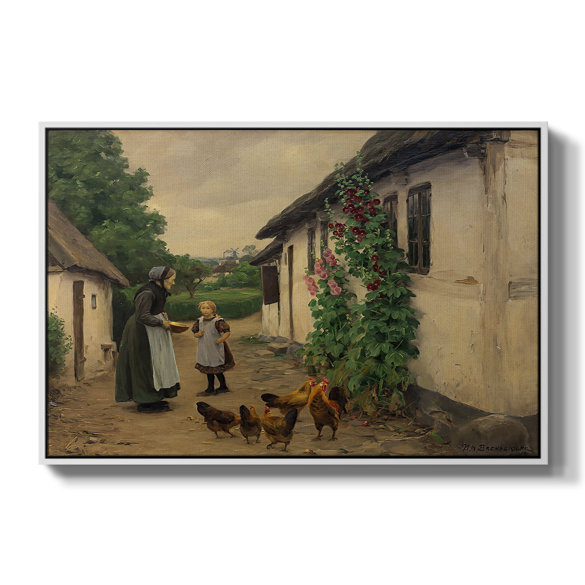 Visit to Grandmother, 1914 - Floater Framed Canvas Print