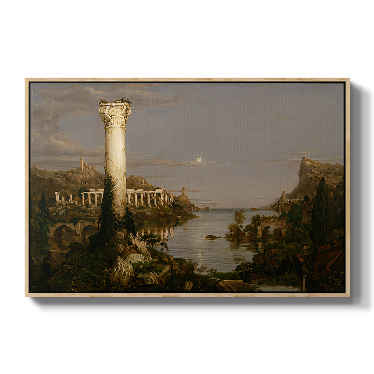 The Course of Empire: Desolation, 1836 - Floater Framed Canvas Print