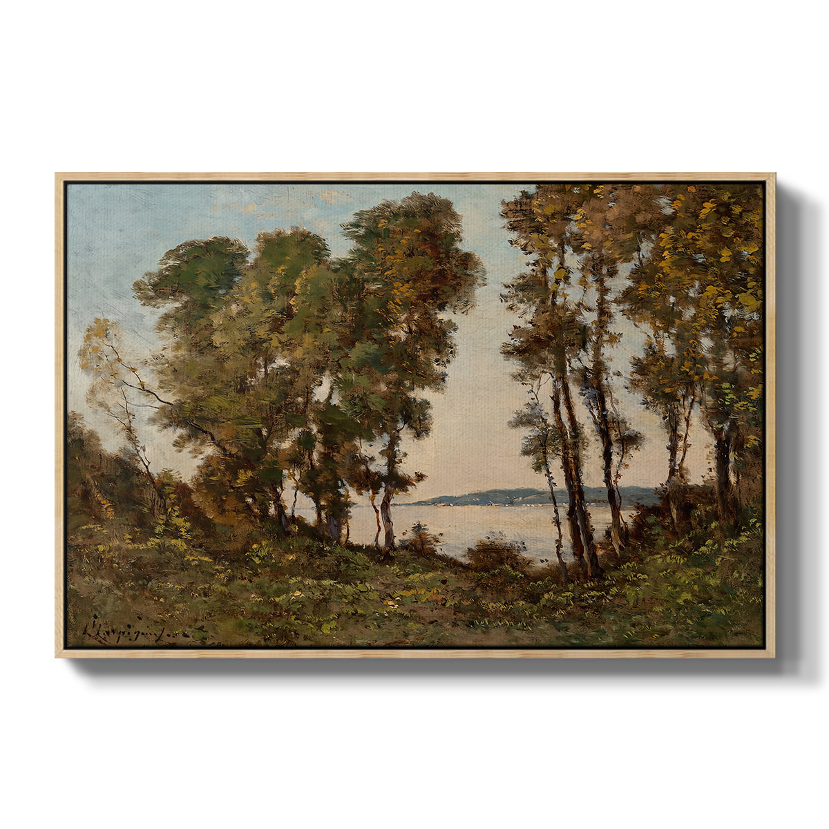 The Banks of the Allier, 1894 - Floater Framed Canvas Print