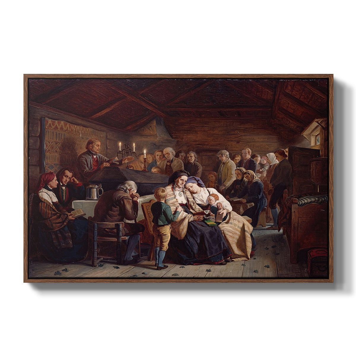 Funeral Feast, 1854 - Floater Framed Canvas Print