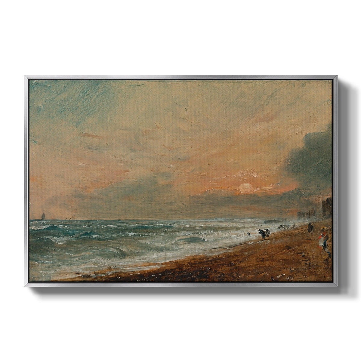 Hove Beach, c. 1824-1826 - Floater Framed Canvas Print