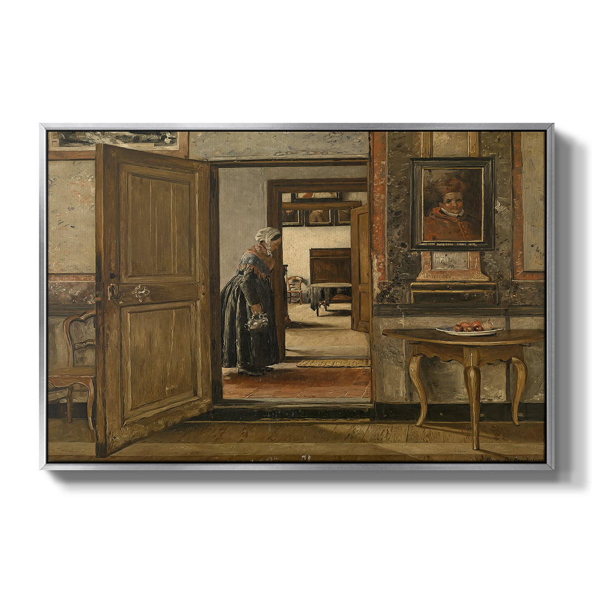 Interior of the Terninck Institution in Antwerp, 1884 - Floater Framed Canvas Print