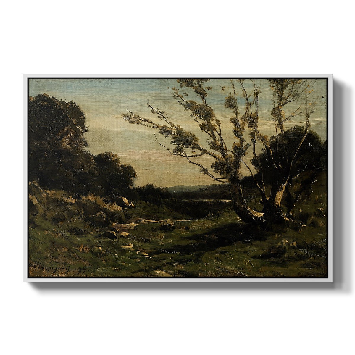 Morning in the Nievre, 1877 - Floater Framed Canvas Print
