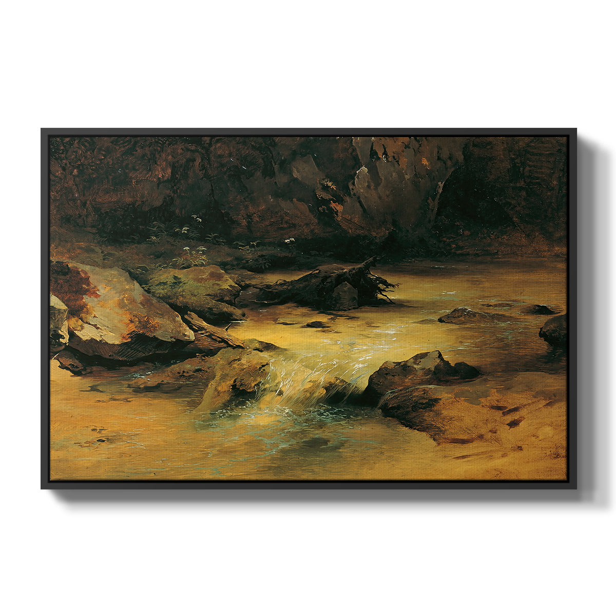 Wildbach (Wild Stream) - Floater Framed Canvas Print