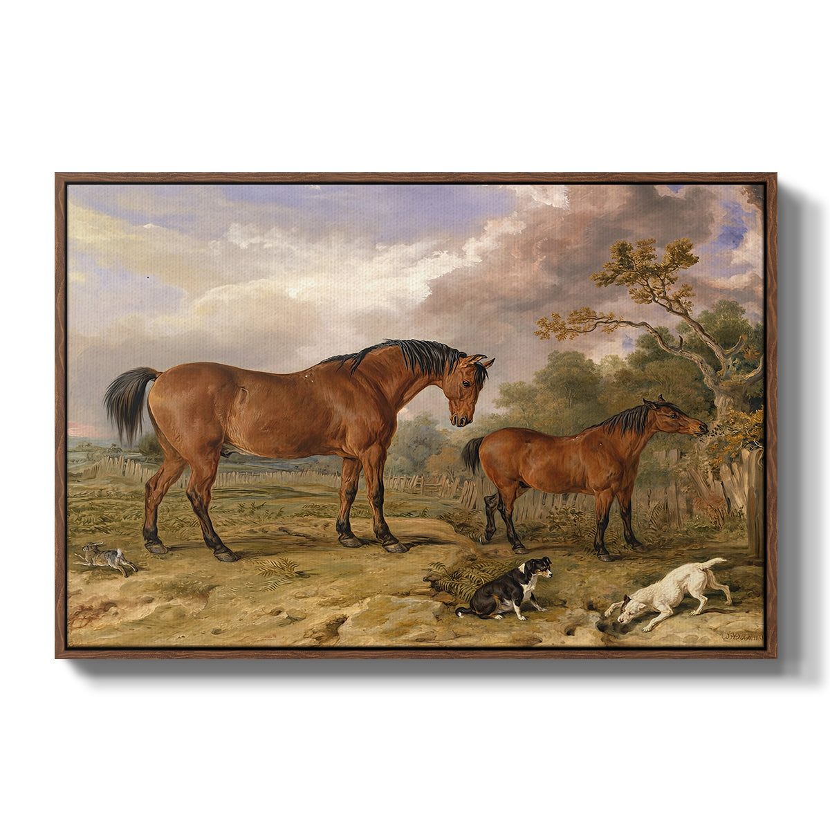 Portrait of Reformer, Blucher, Tory and Crib, Property of Rowland Alston, Esq., M.P., 1835 - Floater Framed Canvas Print