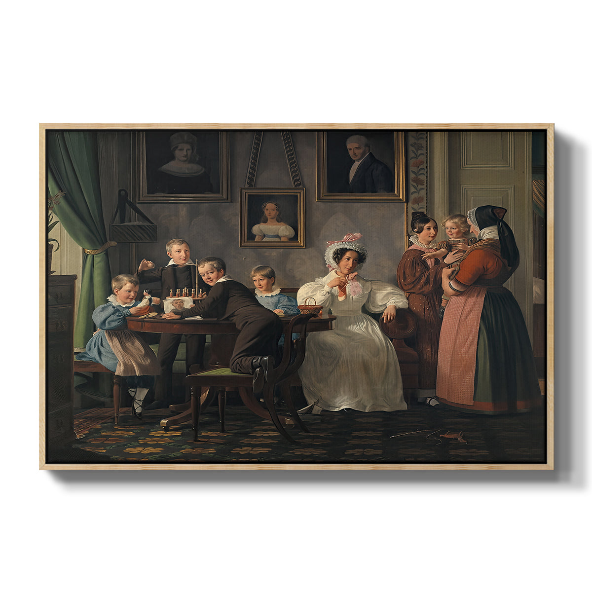 The Waagepetersen Family, 1836 - Floater Framed Canvas Print
