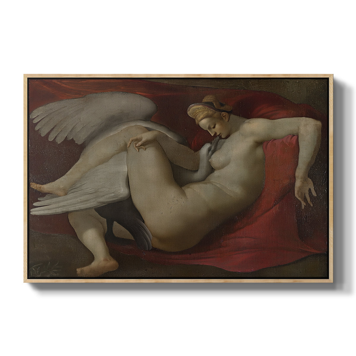 Leda and the Swan (16th-Century Version), c. 1530 - Floater Framed Canvas Print