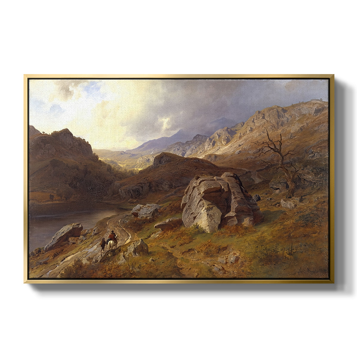 Lledr Valley in Wales, 1864 - Floater Framed Canvas Print