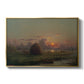 Haystack at Sunset, 1880 - Floater Framed Canvas Print