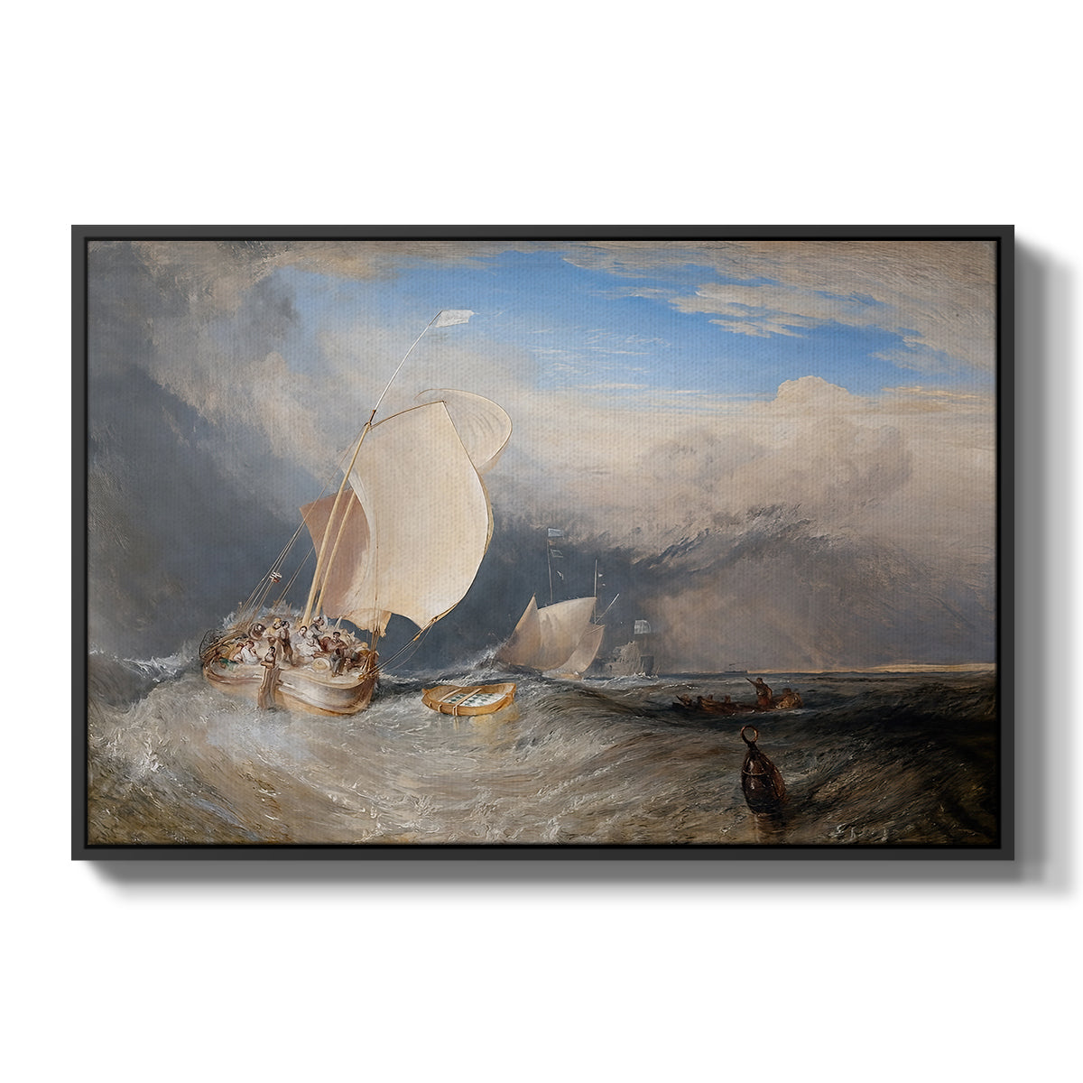 Fishing Boats with Hucksters Bargaining for Fish, 1837-1838 - Floater Framed Canvas Print