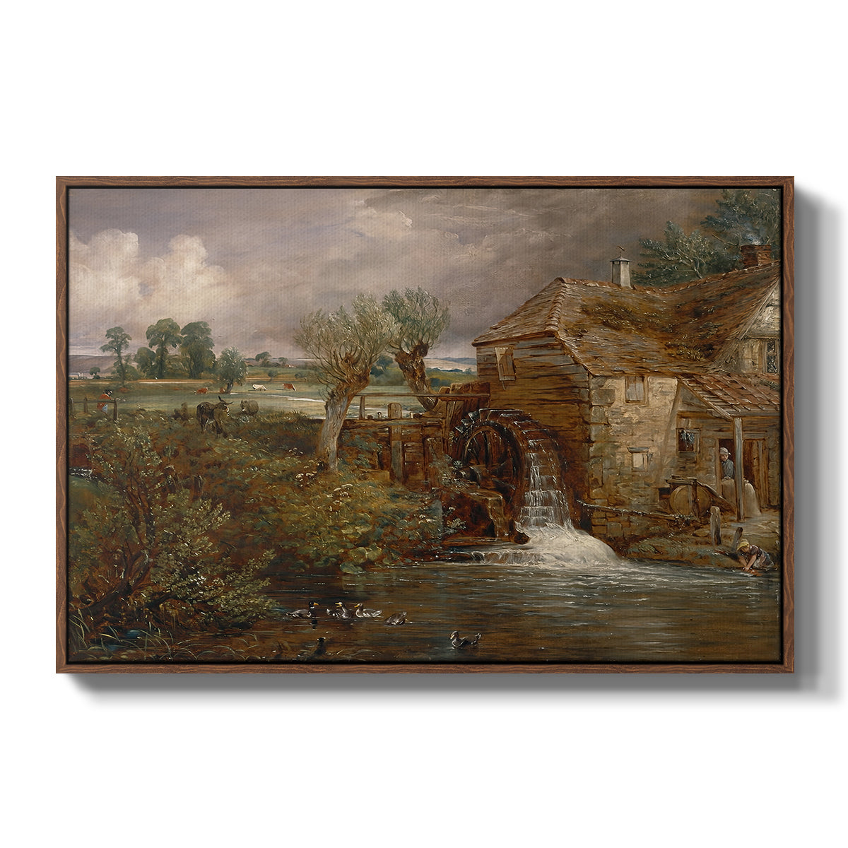 Parham Mill, Gillingham, 1826 - Floater Framed Canvas Print