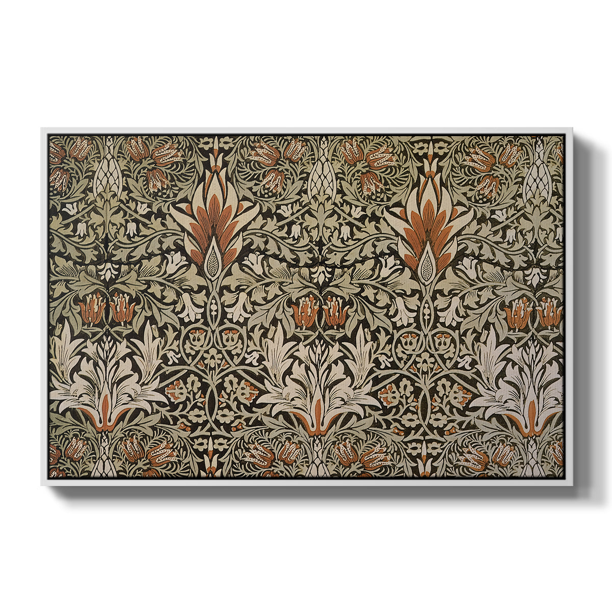 Snakeshead - Charcoal/Spice, c. 1876 - Floater Framed Canvas Print