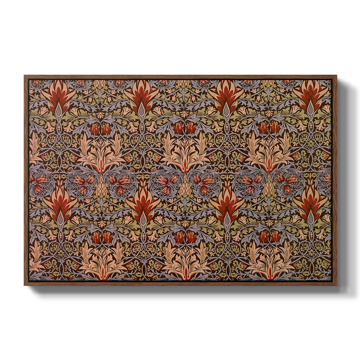 Snakeshead - Red/Cumin, c. 1876 - Floater Framed Canvas Print