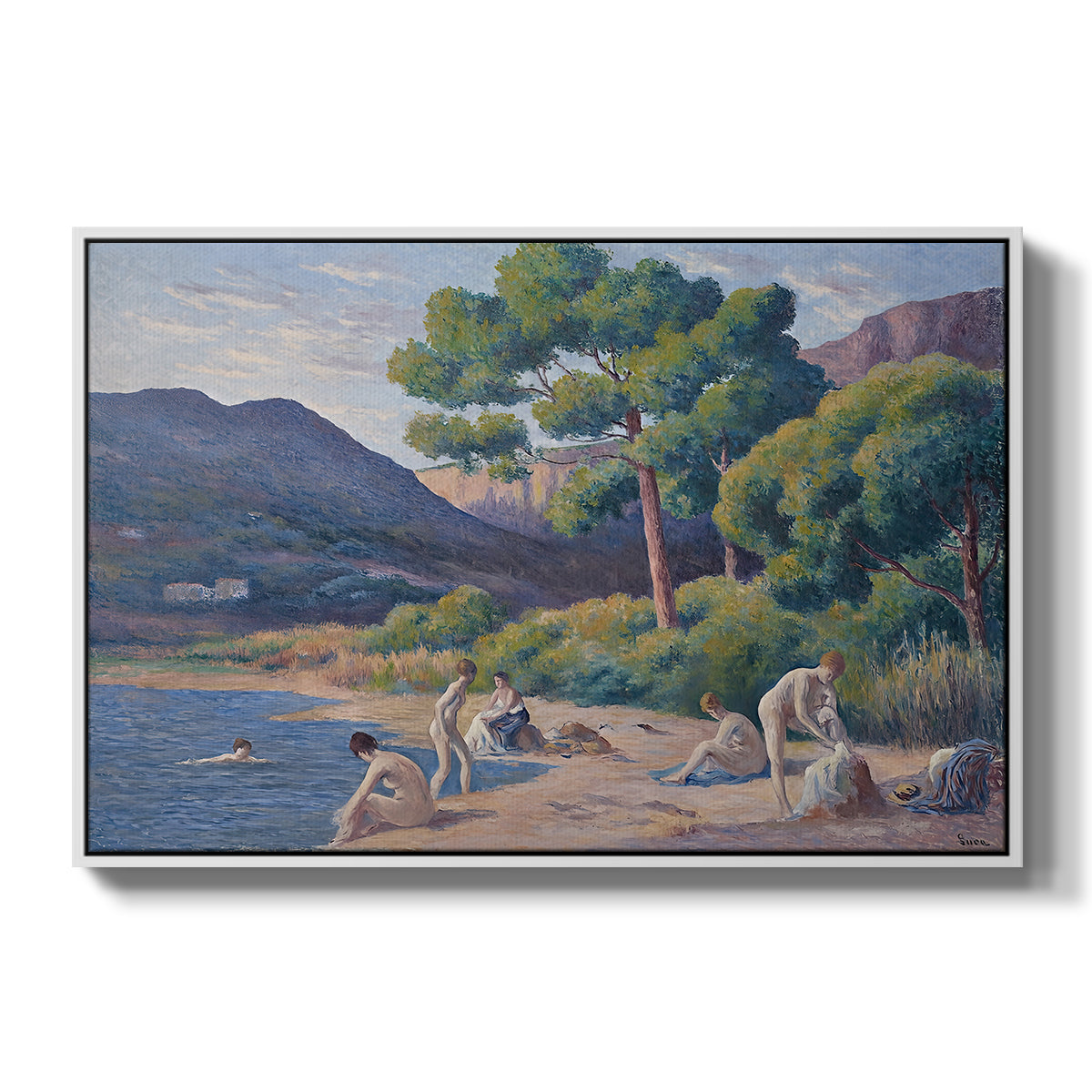 Bathers in Saint-Tropez, c. 1909 - Floater Framed Canvas Print