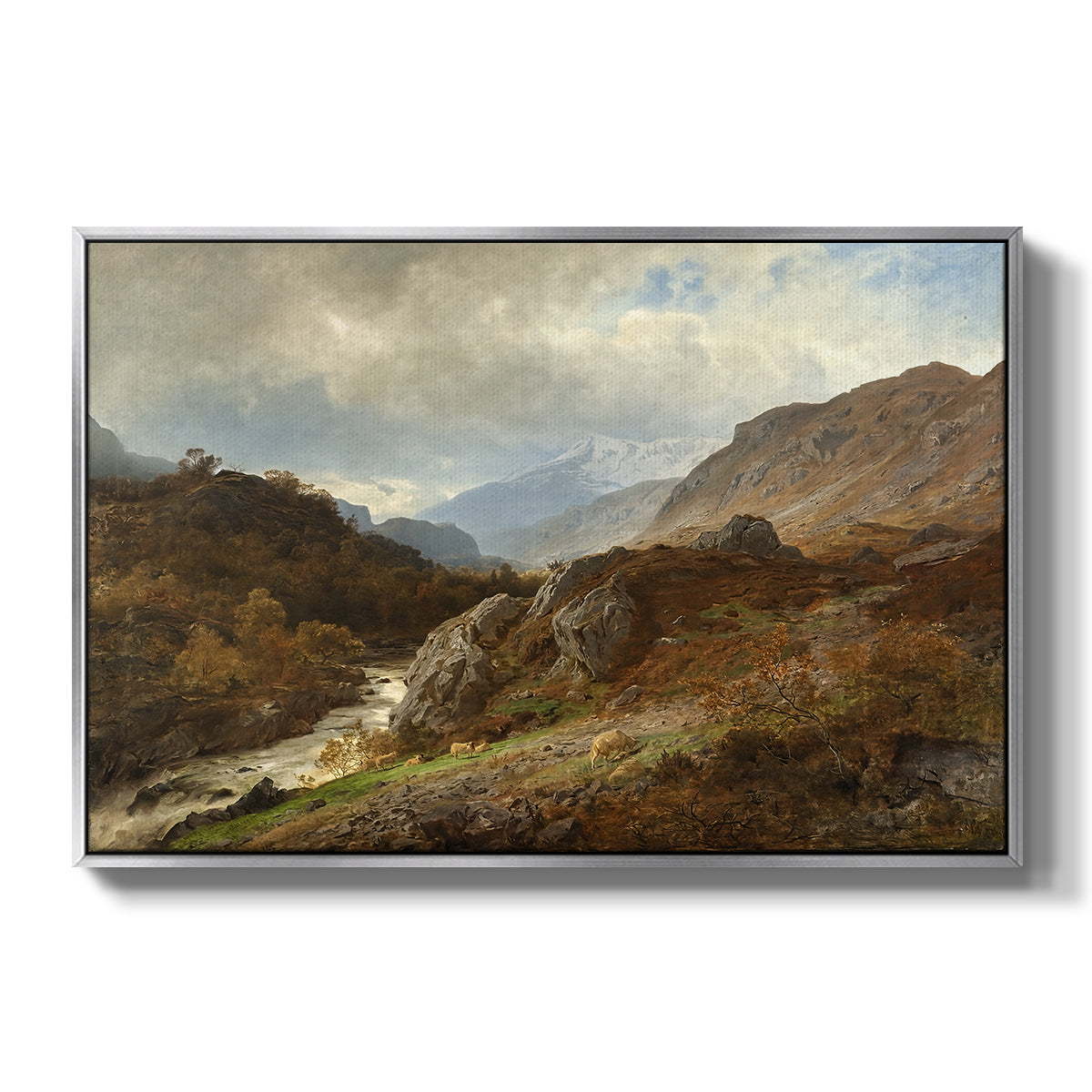 Mountain Landscape, 1864 - Floater Framed Canvas Print