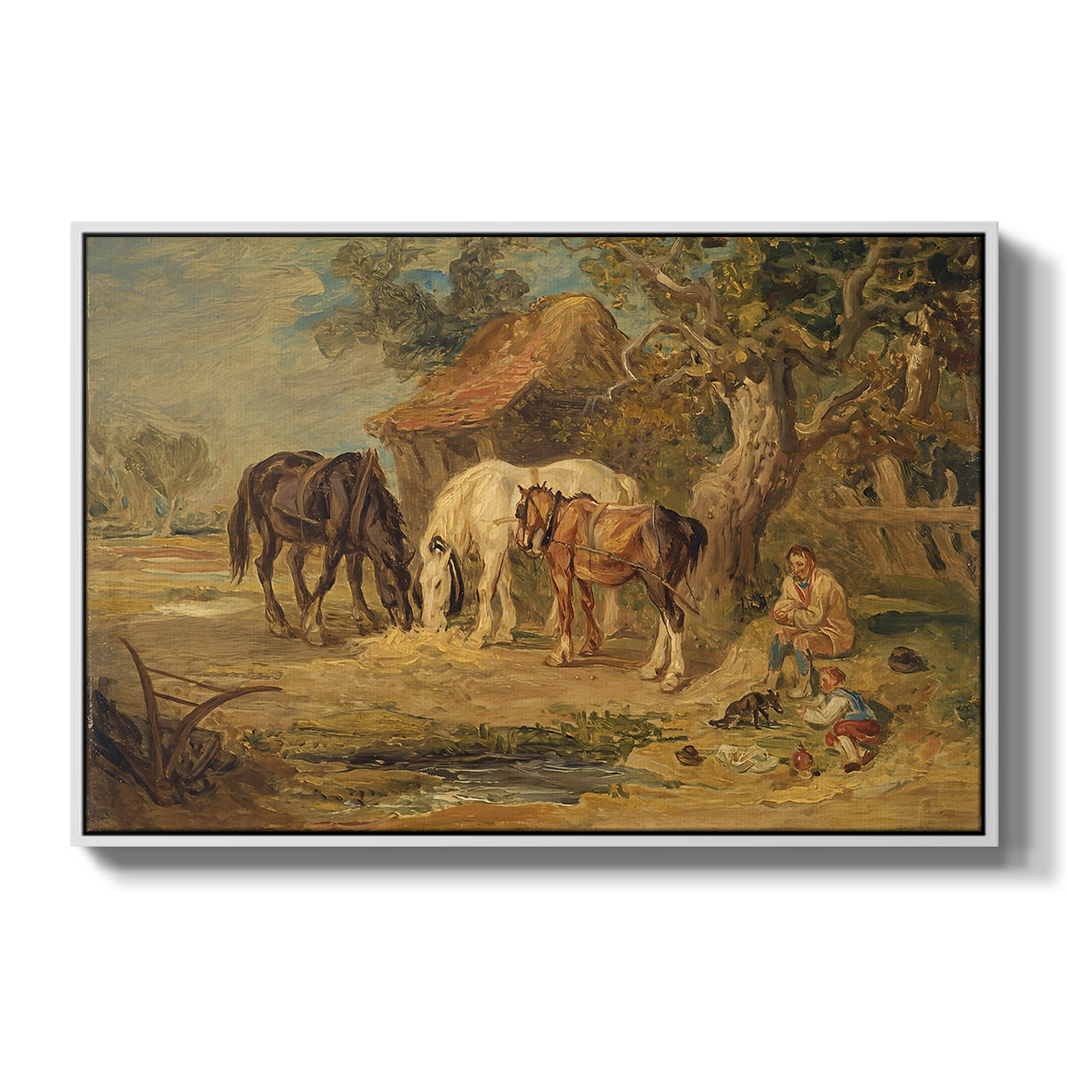 The Midday Meal, 1835 - Floater Framed Canvas Print