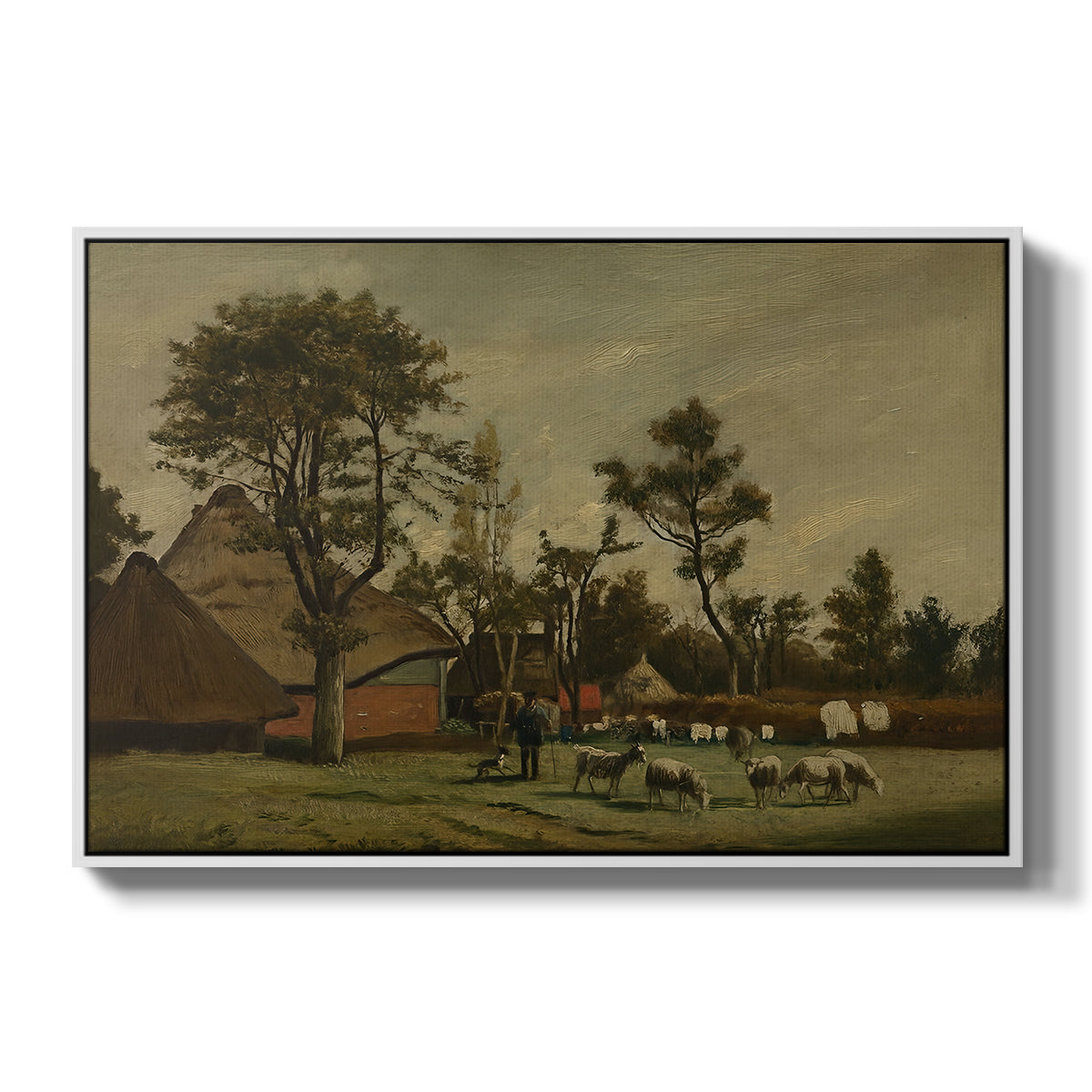 Farmhouse, c. 1865-1875 - Floater Framed Canvas Print