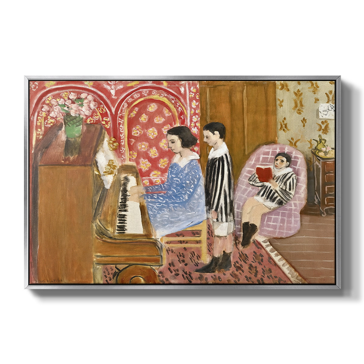 The Piano Lesson, 1923 - Floater Framed Canvas Print