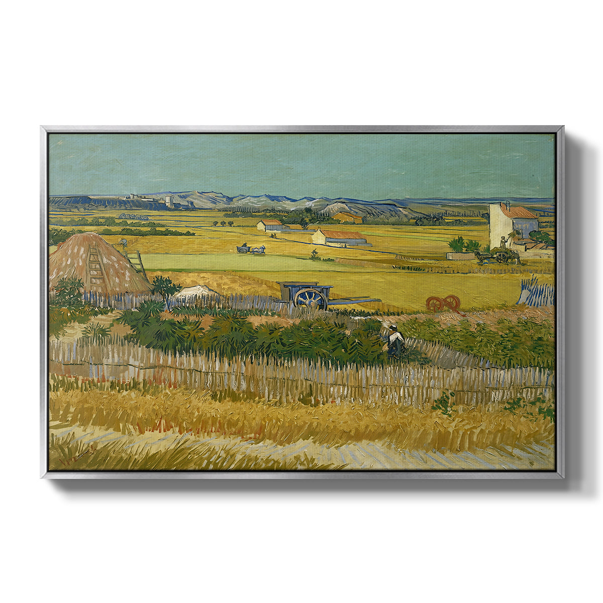 The Harvest, 1888 - Floater Framed Canvas Print