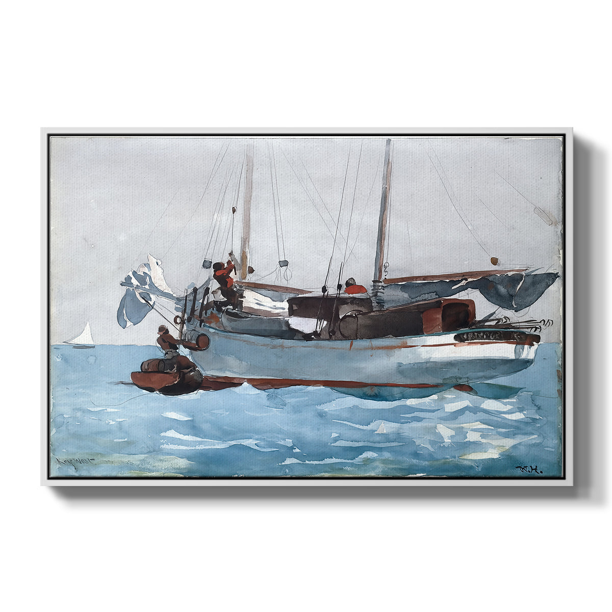 Taking on Wet Provisions, 1903 - Floater Framed Canvas Print