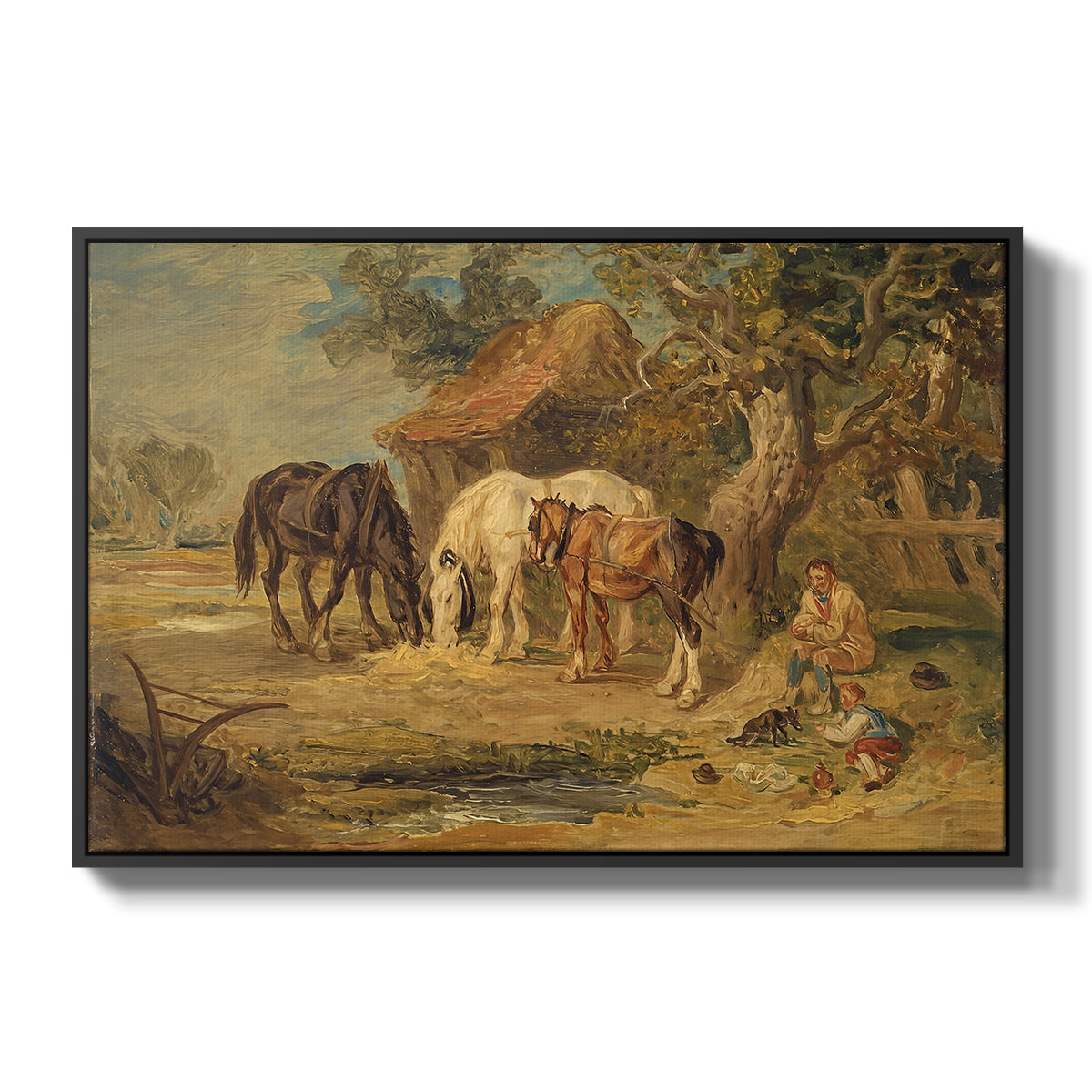The Midday Meal, 1835 - Floater Framed Canvas Print