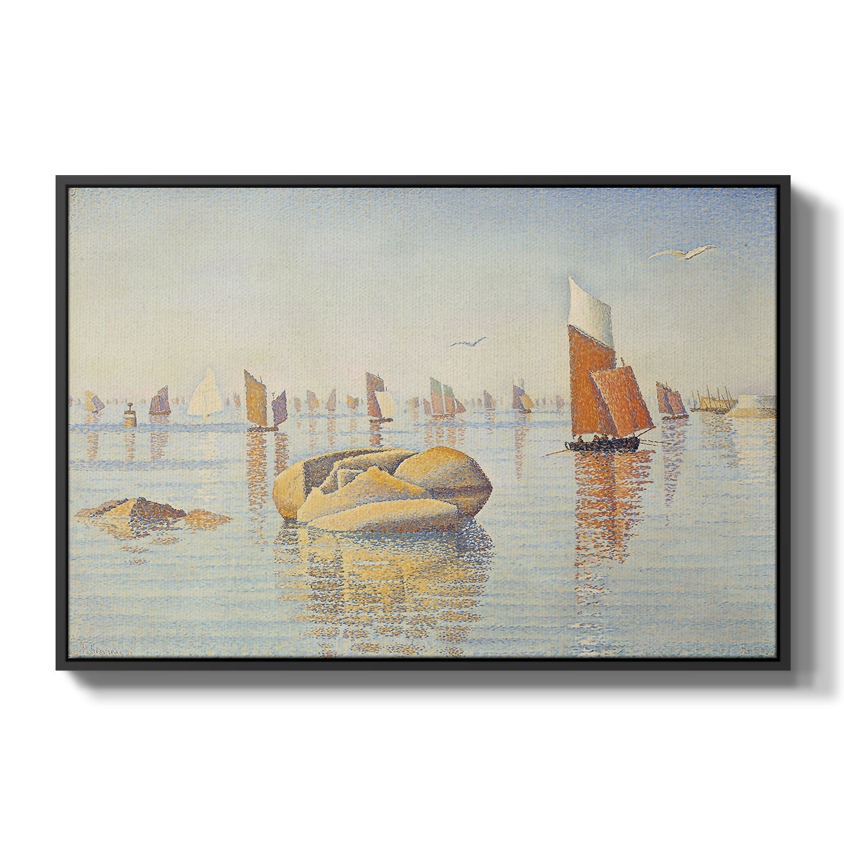 Concarneau, Quiet Morning, Opus 219, 1891 - Floater Framed Canvas Print