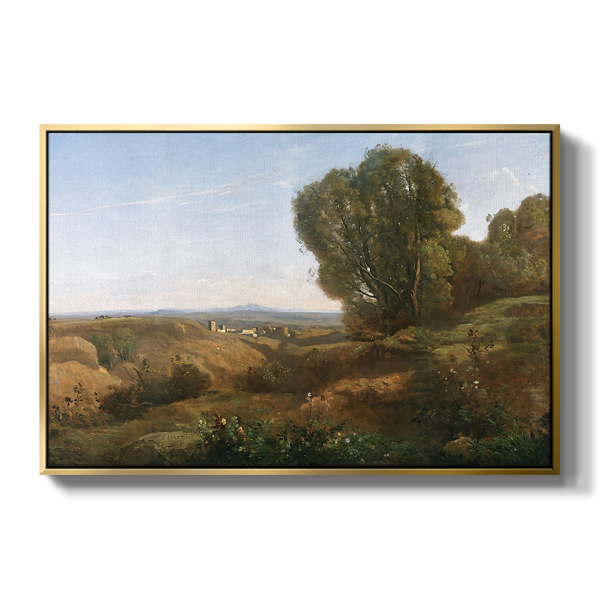 Souvenir of Roquemaure in the Gard, c. 1853 - Floater Framed Canvas Print