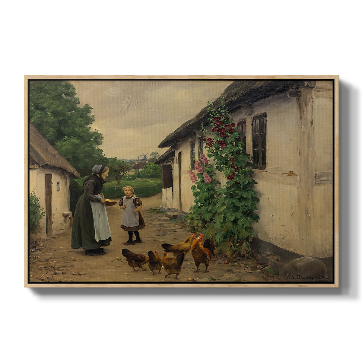 Visit to Grandmother, 1914 - Floater Framed Canvas Print
