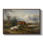 Two Horses on the Pasture, c. 1825 - Floater Framed Canvas Print