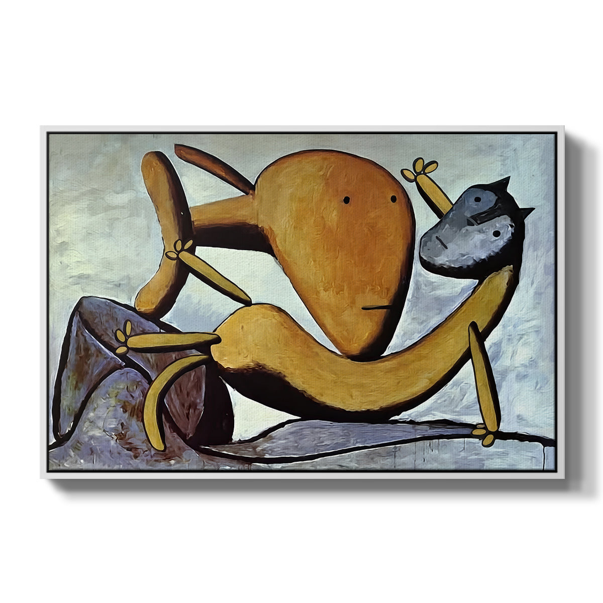 Cat and Big Fish, c. 1931 - Floater Framed Canvas Print