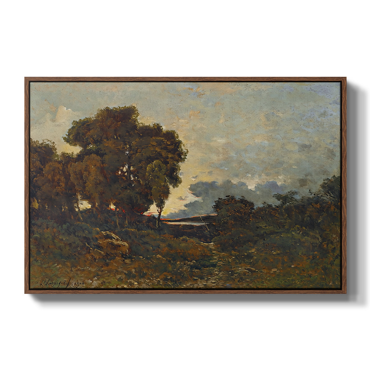 Sunset on the Allier (Soleil couchant sur l'Allier), 1904 - Floater Framed Canvas Print
