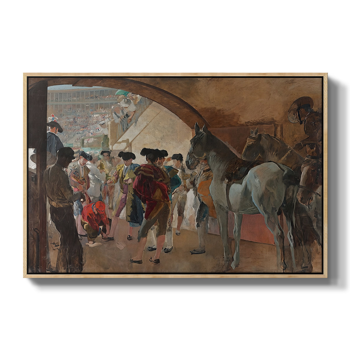 Before the Bullfight (Antes de la corrida), c. 1900 - Floater Framed Canvas Print