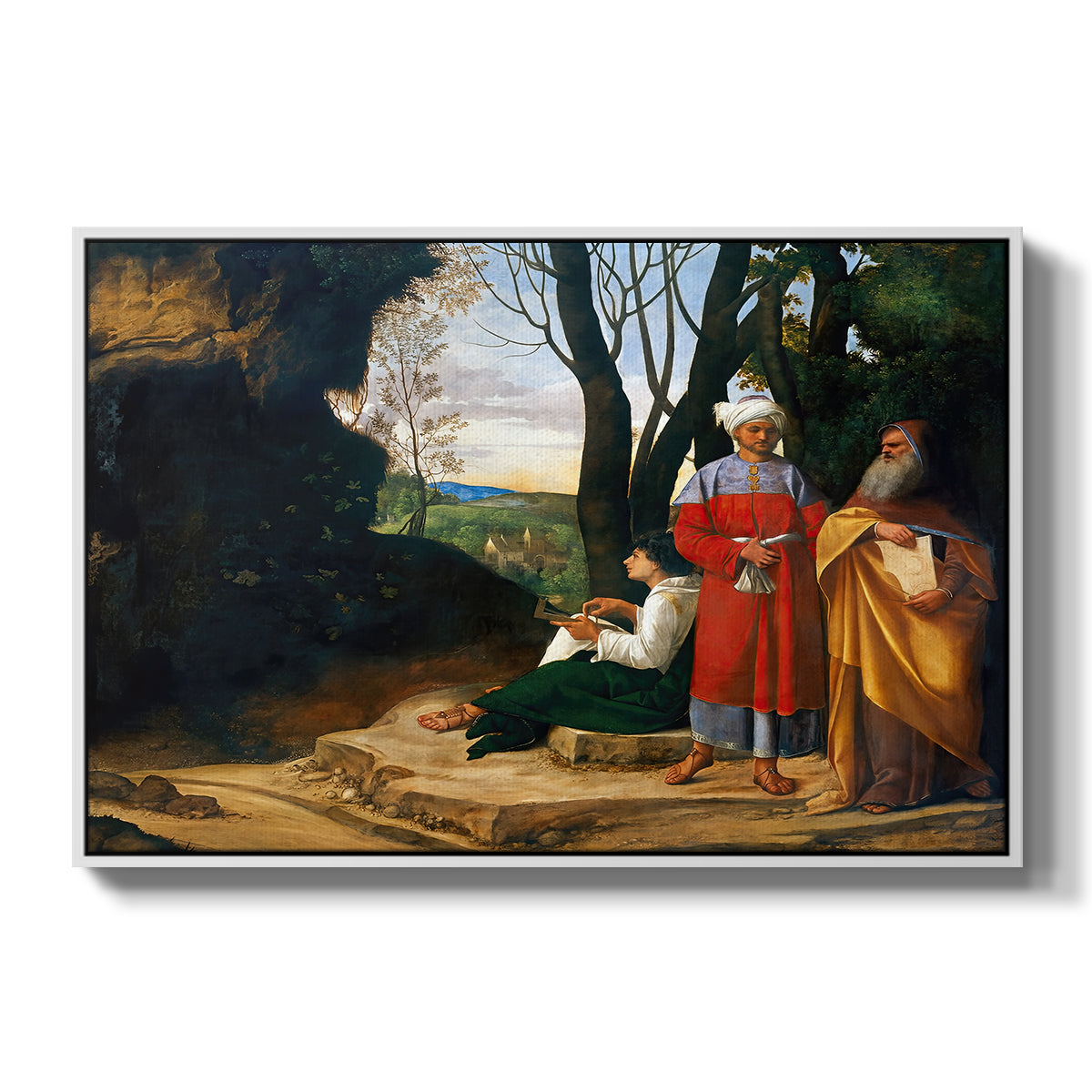 The Three Philosophers, c. 1508-1509 - Floater Framed Canvas Print
