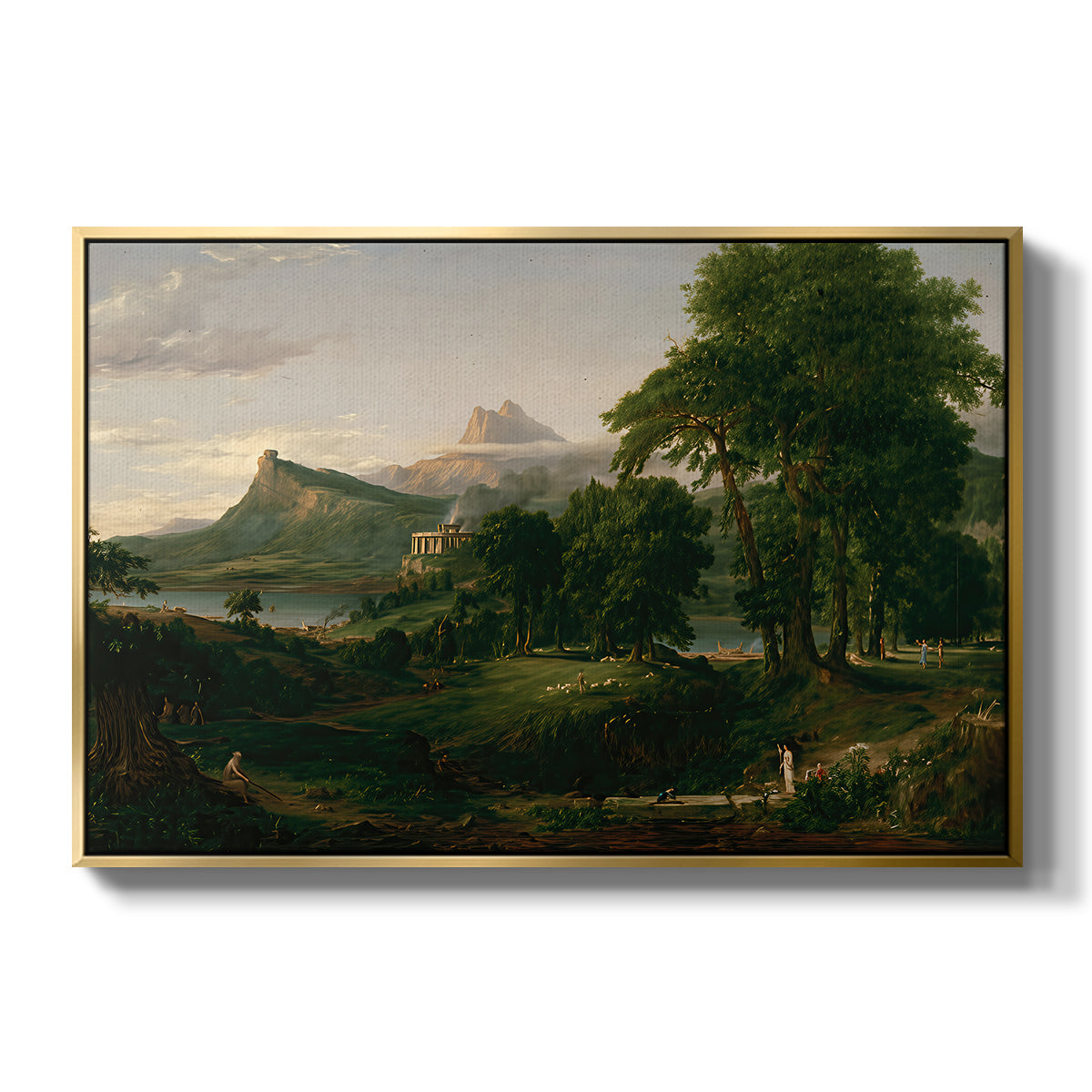 The Course of Empire: The Arcadian or Pastoral State, 1834 - Floater Framed Canvas Print