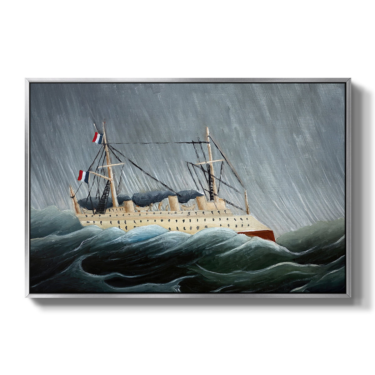 A Ship in the Storm, c. 1899 - Floater Framed Canvas Print