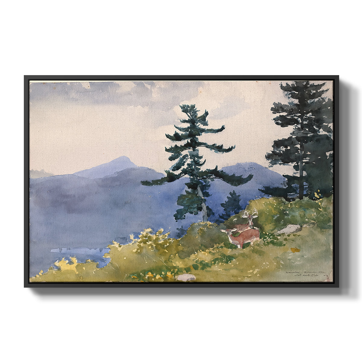 North Woods Club, Adirondacks, 1892 - Floater Framed Canvas Print