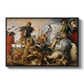 The Wolf and Fox Hunt, c. 1616 - Floater Framed Canvas Print