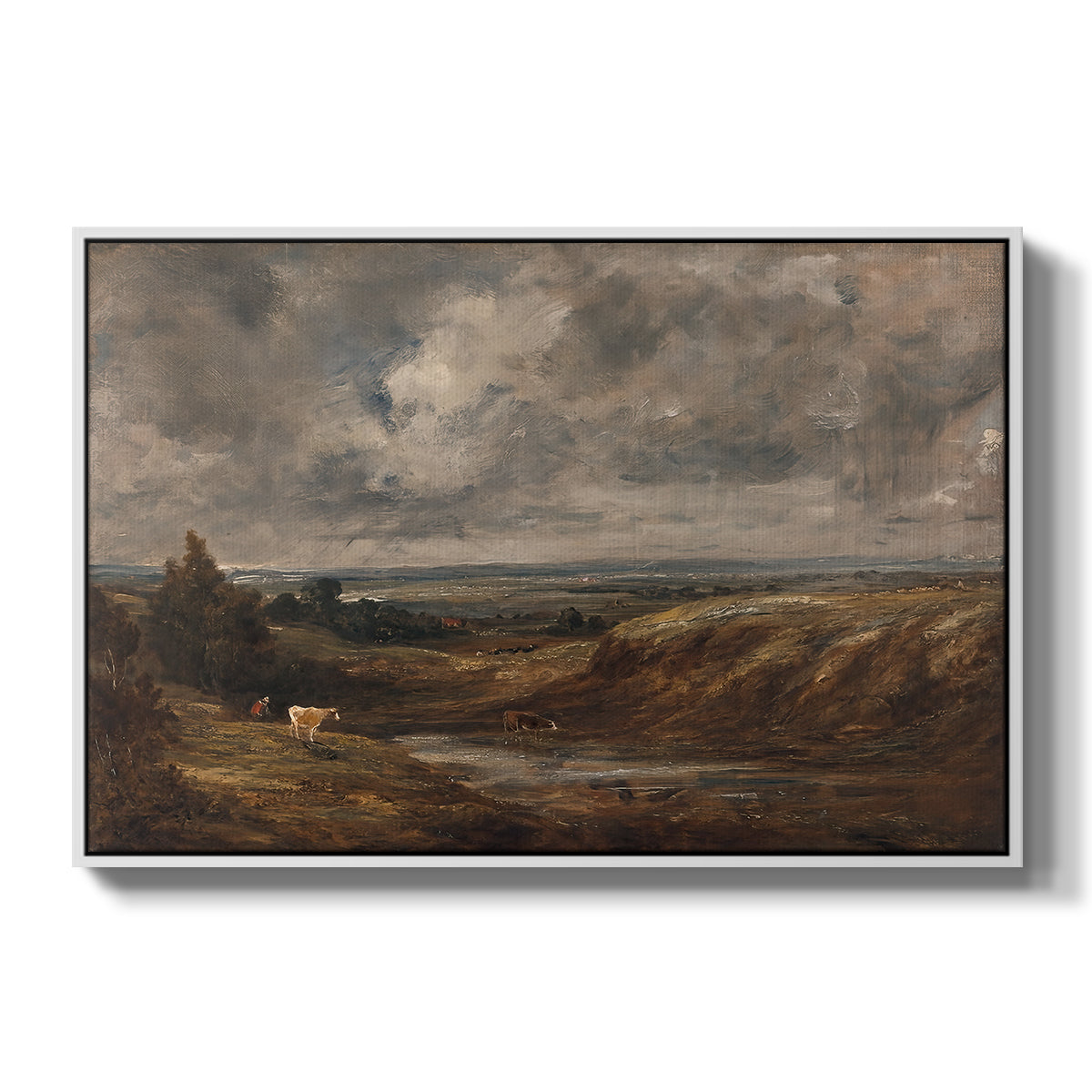 Hampstead Heath, 1825 - Floater Framed Canvas Print