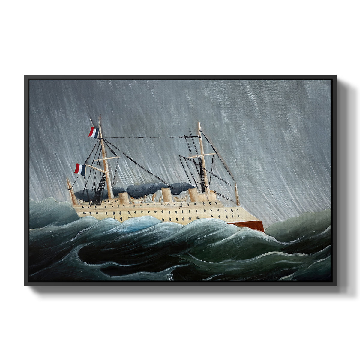 A Ship in the Storm, c. 1899 - Floater Framed Canvas Print